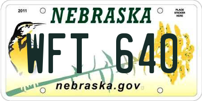 NE license plate WFT640