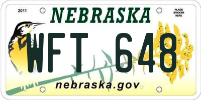 NE license plate WFT648