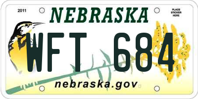 NE license plate WFT684