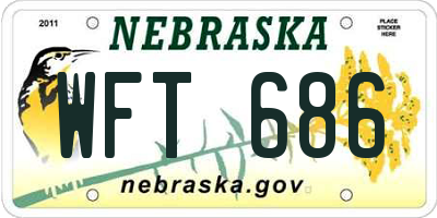 NE license plate WFT686