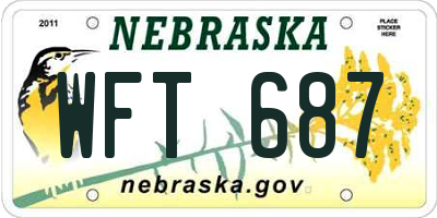 NE license plate WFT687