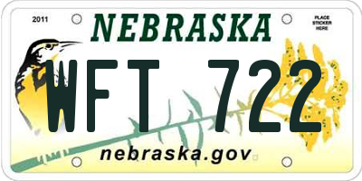 NE license plate WFT722