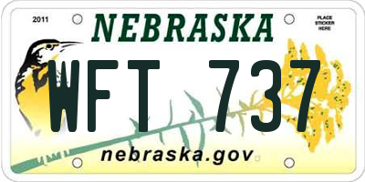 NE license plate WFT737