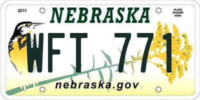 NE license plate WFT771