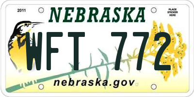 NE license plate WFT772