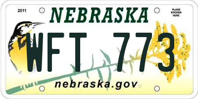 NE license plate WFT773