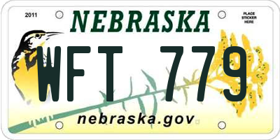NE license plate WFT779
