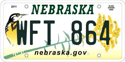 NE license plate WFT864
