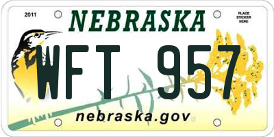 NE license plate WFT957
