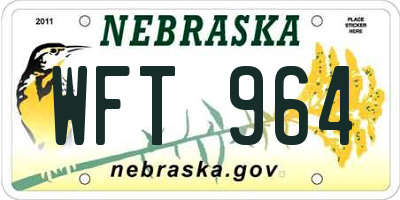 NE license plate WFT964