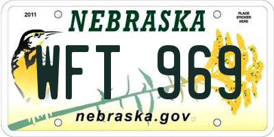 NE license plate WFT969