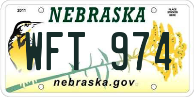 NE license plate WFT974