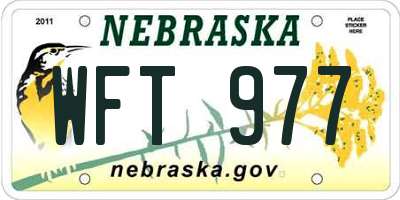 NE license plate WFT977
