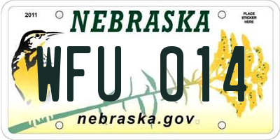 NE license plate WFU014