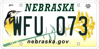 NE license plate WFU073