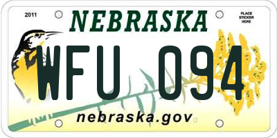 NE license plate WFU094