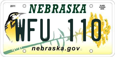 NE license plate WFU110