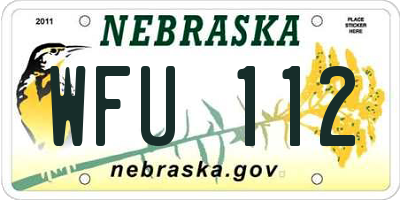 NE license plate WFU112