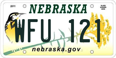 NE license plate WFU121