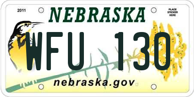 NE license plate WFU130