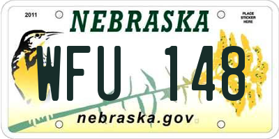 NE license plate WFU148