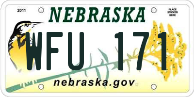 NE license plate WFU171