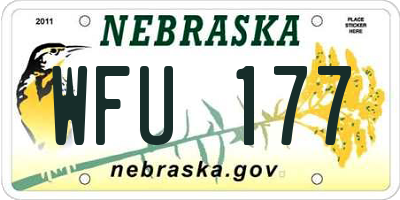 NE license plate WFU177