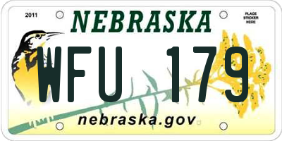NE license plate WFU179