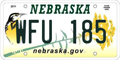 NE license plate WFU185