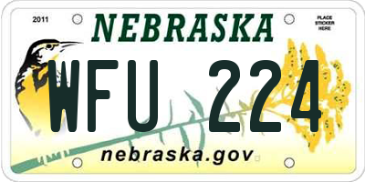 NE license plate WFU224