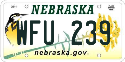 NE license plate WFU239