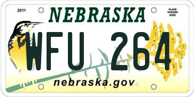 NE license plate WFU264