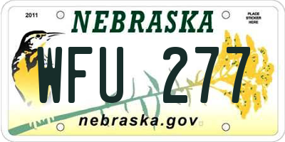 NE license plate WFU277