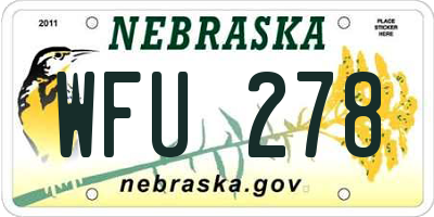 NE license plate WFU278
