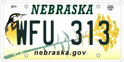 NE license plate WFU313