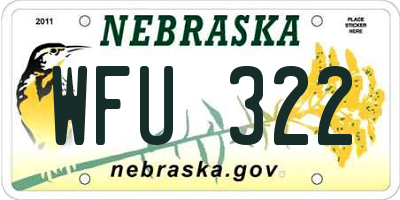 NE license plate WFU322