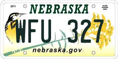 NE license plate WFU327