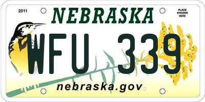 NE license plate WFU339