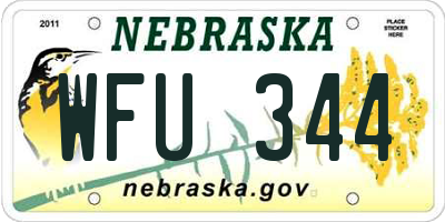 NE license plate WFU344