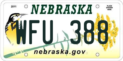 NE license plate WFU388