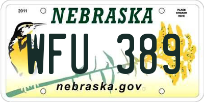 NE license plate WFU389