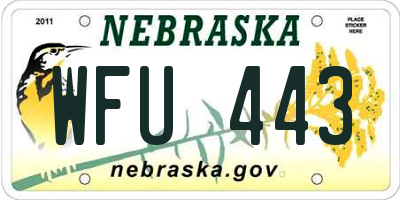 NE license plate WFU443