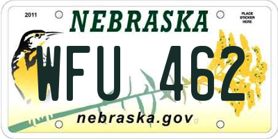 NE license plate WFU462