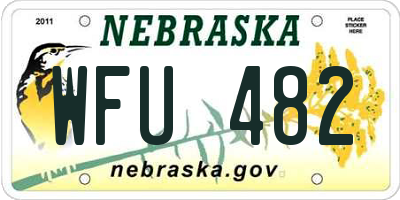 NE license plate WFU482