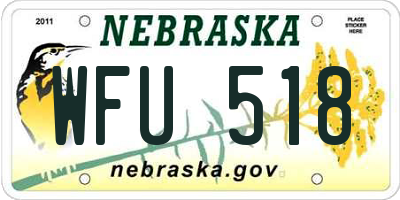 NE license plate WFU518