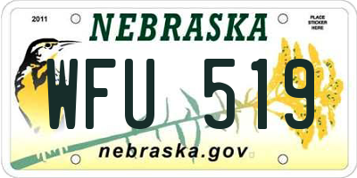 NE license plate WFU519