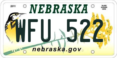 NE license plate WFU522