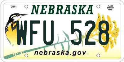 NE license plate WFU528