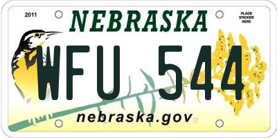 NE license plate WFU544
