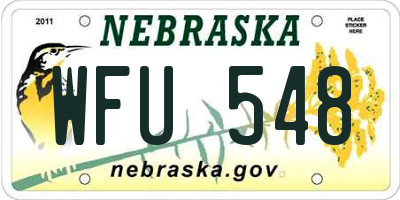NE license plate WFU548